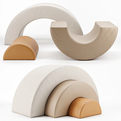 Children's play pouffes GATHRE   ARC PLAYSET - MILLET — скачать