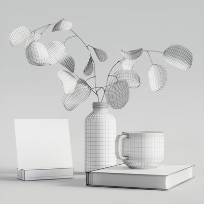 decorative set with eucalyptus branch 2 — Ver 3