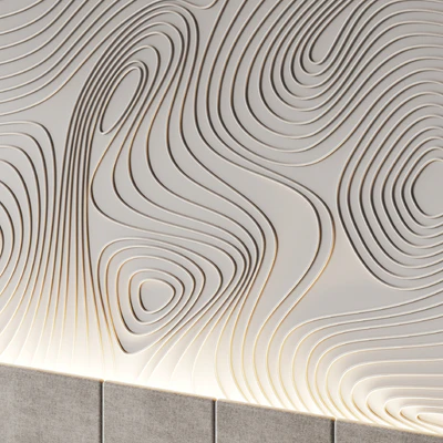 Decorative wall panel for a bedroom with a soft pattern — Ver 2