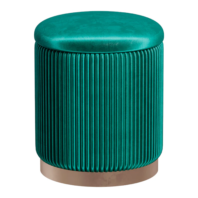 Pouffe with drawer Beatrice Glossy Velor in 4 colors — Descargar