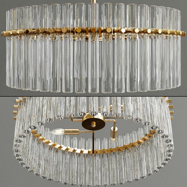 Casandra 4-light Brushed Brass Pendant Crystal Chandelier — Descargar