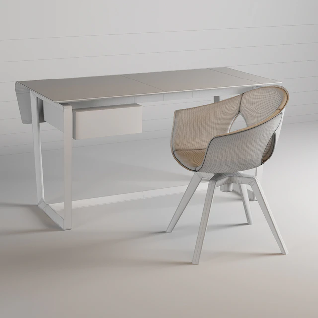 Table + chair Poltrona Frau Ginger Armchair & Fred Table — Descargar