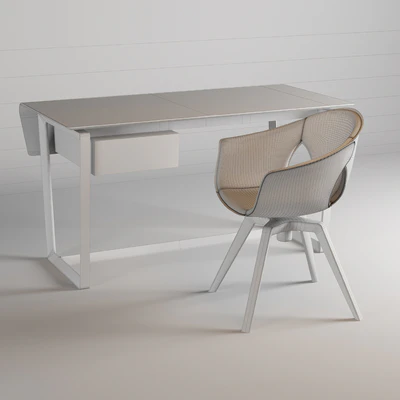 Table + chair Poltrona Frau Ginger Armchair & Fred Table — Ver 2