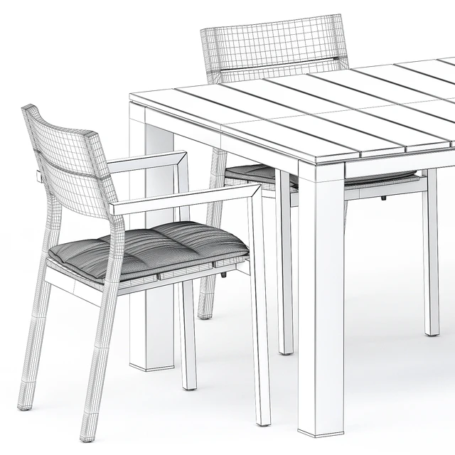KOS armchair, Kos Teak Table by Tribu — Скачать
