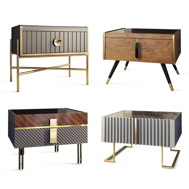 Bedside table Art Deco set. Nightstand Flora, Alize, Loca, Boss by Vivense — Download