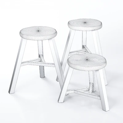 Wooden Accent Stool 01 — Ver 3
