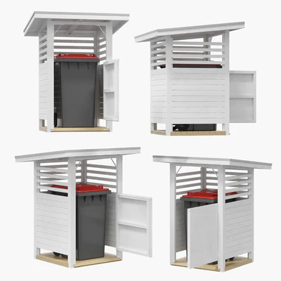 Wooden trash can house — Ver 1
