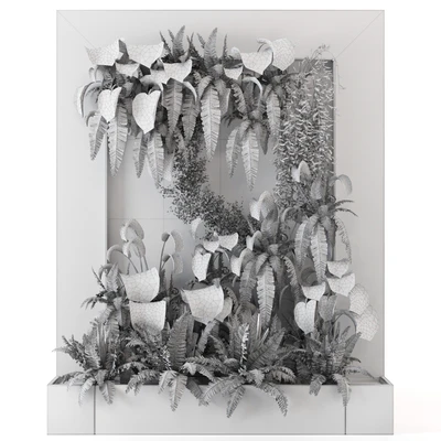 Indoor Wall Plants in rusty Concrete Pot - Set 22 — Ver 5