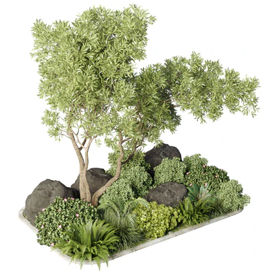 Collection 40 outdoor and indoor pot plant & tree & bush & fern the garden set pot — Ver 3