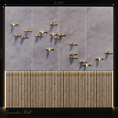 Decorative panel Birds Gold 10 — Вид 1