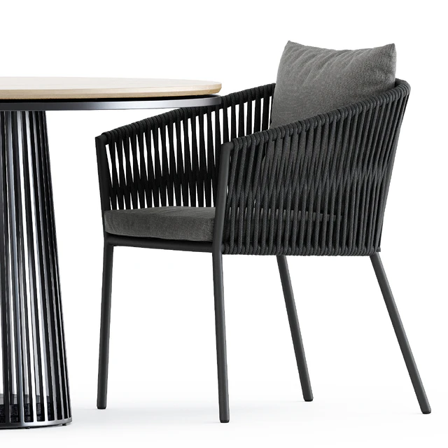 Porto Dining Chair by burkedecor and Grid table by solpuri — Скачать