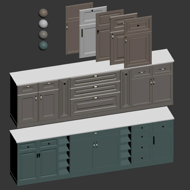Kitchen faces in the classic style set 001 — Descargar