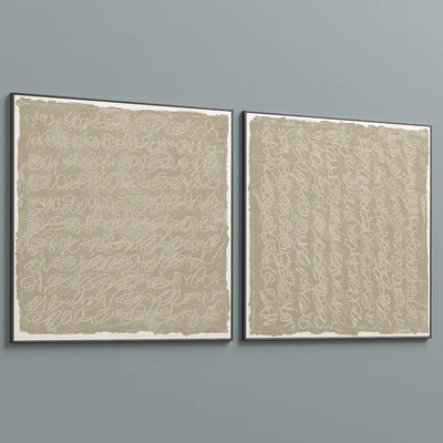 Large Textural Abstract Neutral Wall Art C-401 — Вид 5