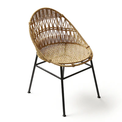 Rounded Wicker Rattan Dining / Desk Chair — Ver 4