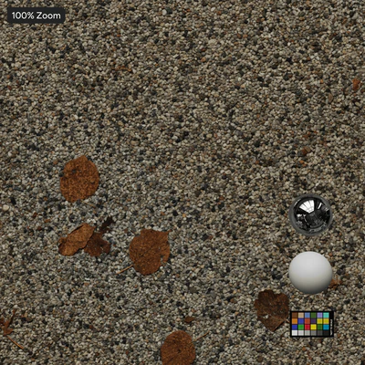 fallen leaves on aggregate concrete sidewalk texture — Вид 7