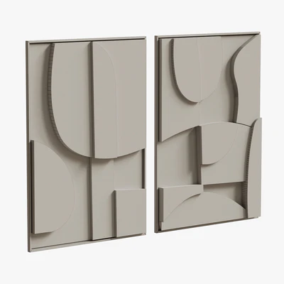 Duo Decor Sculpture Pictures Blanche Archi — Ver 5