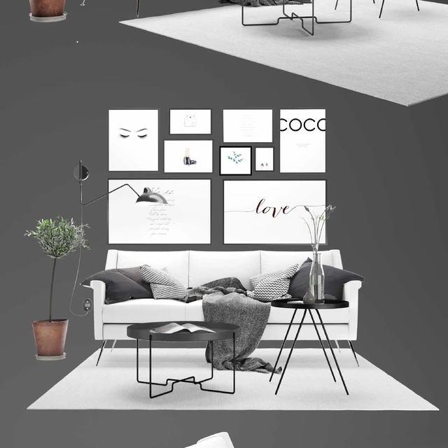 Scandinavian livig set 3. West Elm Carlo sofa — Скачать