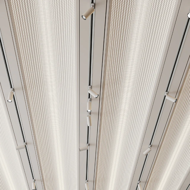 Metal Ceiling Design with lighting — Скачать