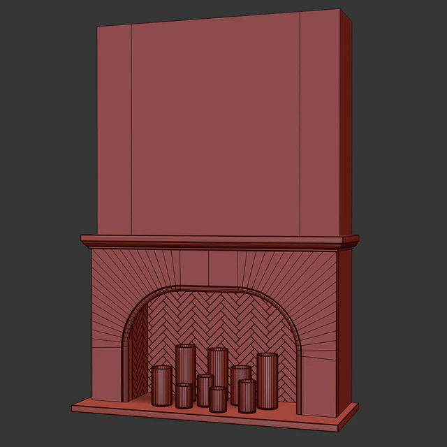 Fireplace with candles — Download