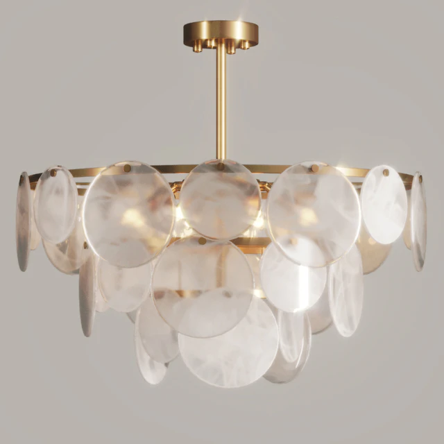 Smoked glass hanging disc chandelier JACKLYN — Descargar