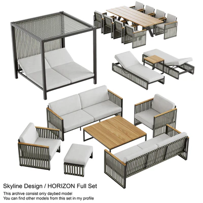 Outdoor garden wicker woven daybed Skyline design Horizon — Вид 4