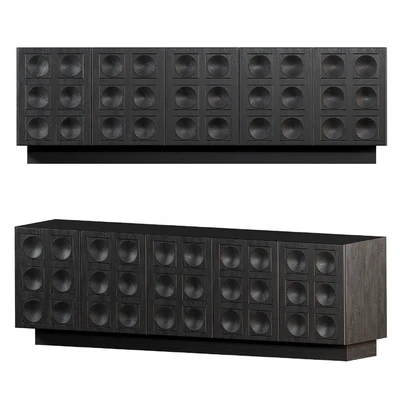 BLACK BRUTALIST EBONISED SIDEBOARD — Ver 4