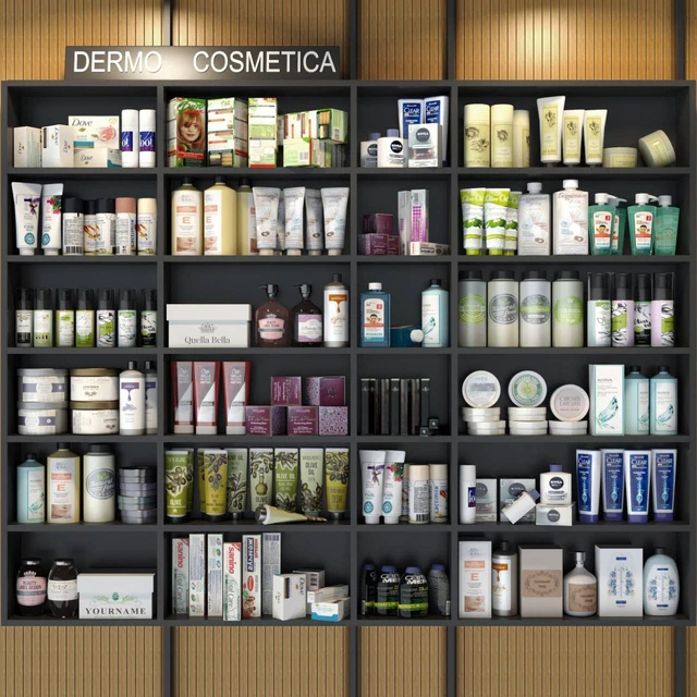 Cabinet with cosmetics for beauty salons or bathroom accessories. Make up — Descargar
