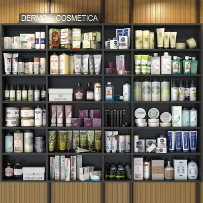 Cabinet with cosmetics for beauty salons or bathroom accessories. Make up — Ver 1