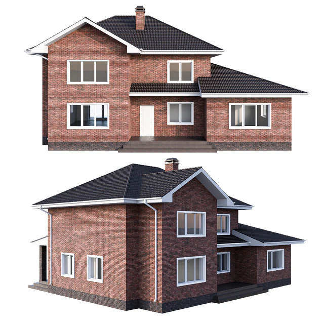 Two-storey brick house with a pitched roof — Descargar