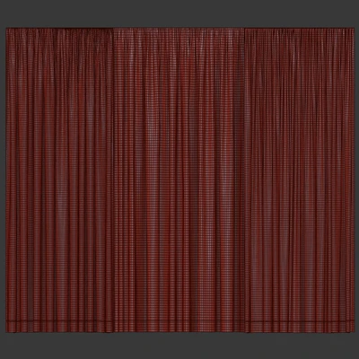 Wide brown curtains with tulle. — Ver 3