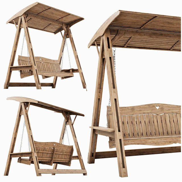 Garden swing made of wood — Descargar