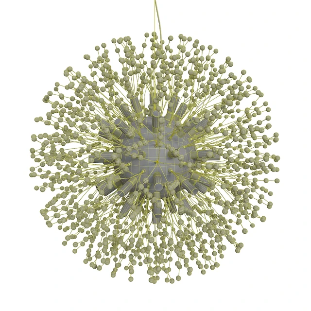 Designer chandelier in the form of a ball of crystal beams with a metal center Rosalia by Lampatron — Descargar