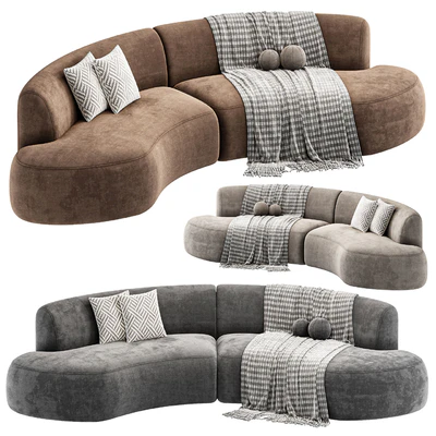 Opal Outdoor 2 Piece Curved Sectional Sofa By Highfashionhome — Ver 1