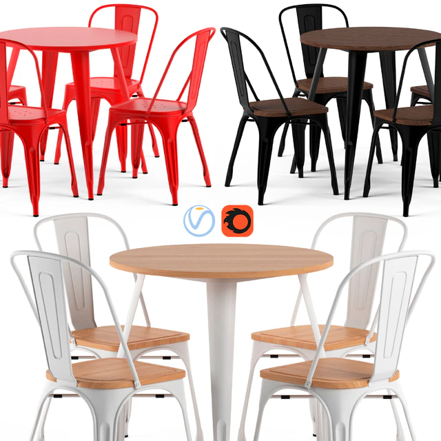 TOLIX chairs and table — Descargar