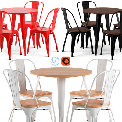 TOLIX chairs and table — Ver 1