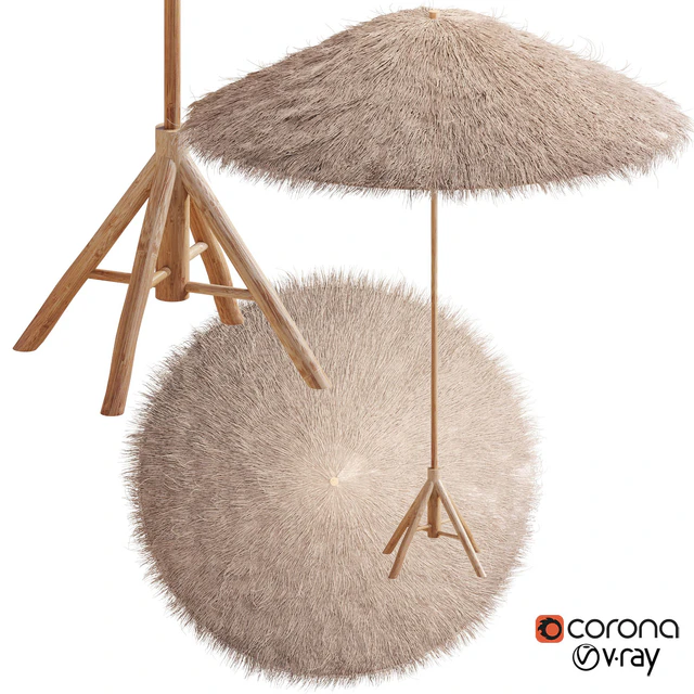 Bamboo Umbrella with Banana Leaf — Descargar