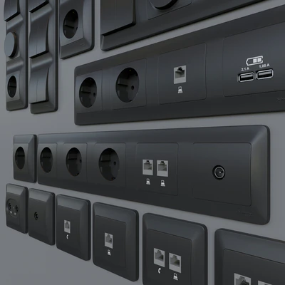 Sockets and switches Schneider Electric Glossa | Graphite — Ver 4