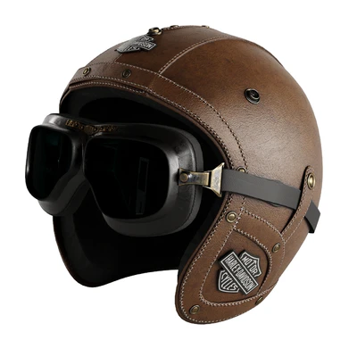 Leather moto helmet — Вид 1