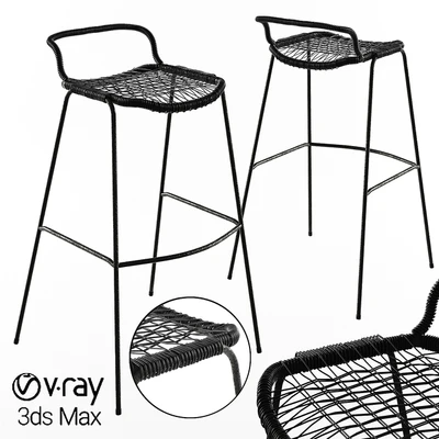 Bar Stool Allu Gervasoni Restaurant Woven Knitted — Вид 1