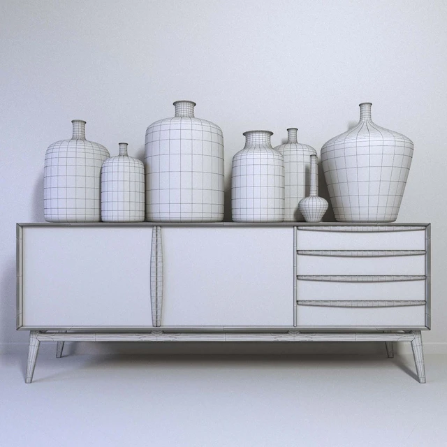 Sideboard with decor — Скачать