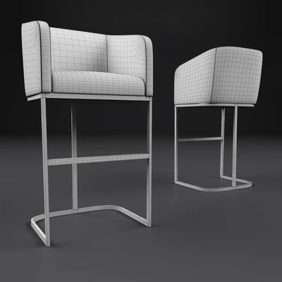 Emery Barrelback Leather Stool — Вид 2