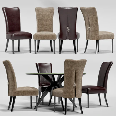 Baxter table LIQUID LUNCH, LEVANTE chair, lamp GUGGIE — Ver 2