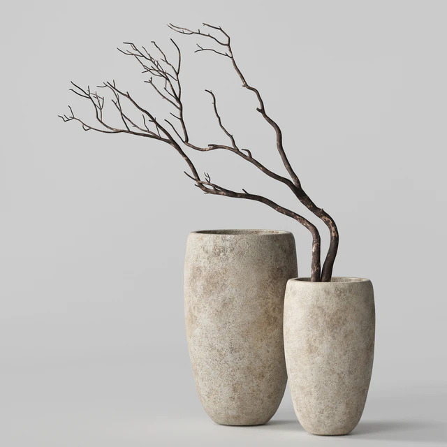Artisan Rustic Vases with dry Branches — Скачать