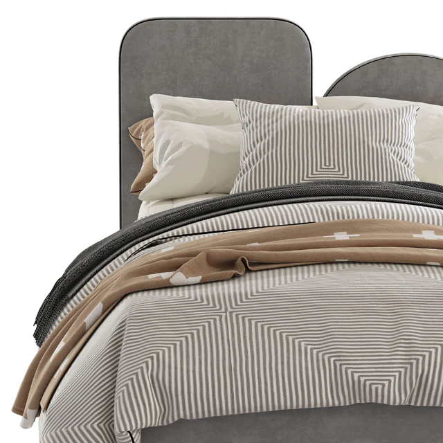 Bed with a soft headboard 9 — Descargar