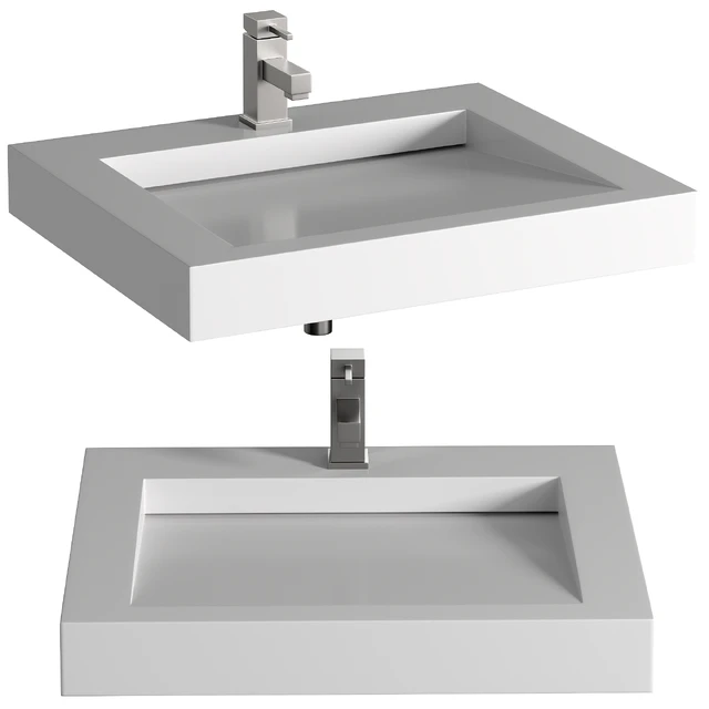 Modern White Wash Basin Wall Deck Installation Bathroom Basin 8409 — Descargar