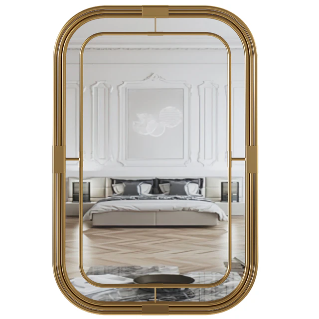 Mirror 28"W x 42"H Rectangle Metal Piping — Скачать