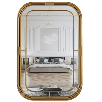Mirror 28"W x 42"H Rectangle Metal Piping — Вид 1