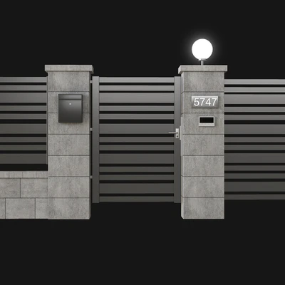 Fence with gate and intercom — Вид 4