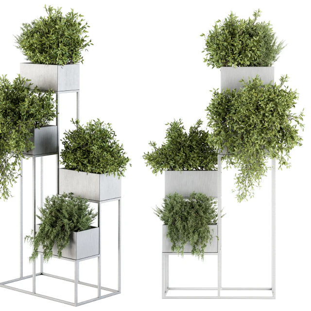 indoor Plant Set 213 - Silver Plant Stand — Descargar