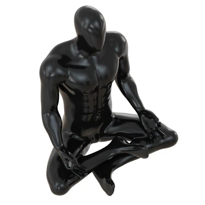Male abstract mannequin sitting in yoga pose 110 — Ver 4